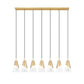 Z-Lite Aimie 7-Light Candelabra Bulb Base Modern Gold Steel Frame Feathered White Glass Shade Linear Chandelier