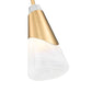 Z-Lite Aimie 828P6-ROD-MGLD 1-Light Candelabra Bulb Base Modern Gold Steel Frame Feathered White Glass Shade Pendant Light