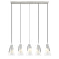 Z-Lite Aimie 828P7-5L-BN 5-Light Candelabra Bulb Base Brushed Nickel Steel Frame Feathered White Glass Shade Linear Chandelier