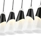 Z-Lite Aimie 828P7-5L-MB 5-Light Candelabra Bulb Base Matte Black Steel Frame Feathered White Glass Shade Linear Chandelier