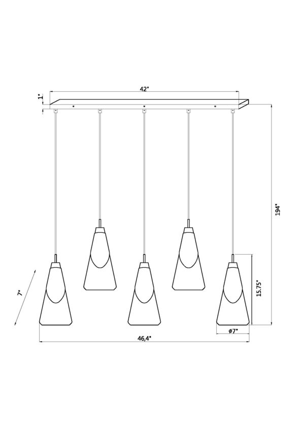 Z-Lite Aimie 828P7-5L-MB 5-Light Candelabra Bulb Base Matte Black Steel Frame Feathered White Glass Shade Linear Chandelier