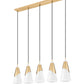 Z-Lite Aimie 828P7-5L-MGLD 5-Light Candelabra Bulb Base Modern Gold Steel Frame Feathered White Glass Shade Linear Chandelier