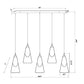 Z-Lite Aimie 828P7-5L-MGLD 5-Light Candelabra Bulb Base Modern Gold Steel Frame Feathered White Glass Shade Linear Chandelier