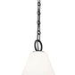 Z-Lite Alaric 10" 1-Light Matte Black Pendant Light With White Glass Shade