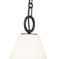 Z-Lite Alaric 10" 1-Light Matte Black Pendant Light With White Glass Shade