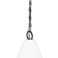Z-Lite Alaric 10" 1-Light Matte Black Pendant Light With White Glass Shade