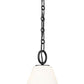 Z-Lite Alaric 10" 1-Light Matte Black Pendant Light With White Glass Shade