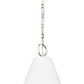 Z-Lite Alaric 10" 1-Light Polished Nickel Pendant Light With White Glass Shade