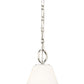 Z-Lite Alaric 10" 1-Light Polished Nickel Pendant Light With White Glass Shade