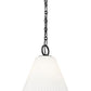 Z-Lite Alaric 14" 1-Light Matte Black Pendant Light With White Glass Shade