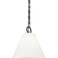 Z-Lite Alaric 14" 1-Light Matte Black Pendant Light With White Glass Shade