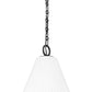 Z-Lite Alaric 14" 1-Light Matte Black Pendant Light With White Glass Shade