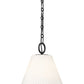 Z-Lite Alaric 14" 1-Light Matte Black Pendant Light With White Glass Shade
