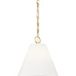 Z-Lite Alaric 14" 1-Light Modern Gold Pendant Light With White Glass Shade