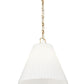 Z-Lite Alaric 14" 1-Light Modern Gold Pendant Light With White Glass Shade
