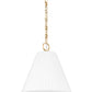 Z-Lite Alaric 14" 1-Light Modern Gold Pendant Light With White Glass Shade