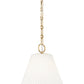 Z-Lite Alaric 14" 1-Light Modern Gold Pendant Light With White Glass Shade