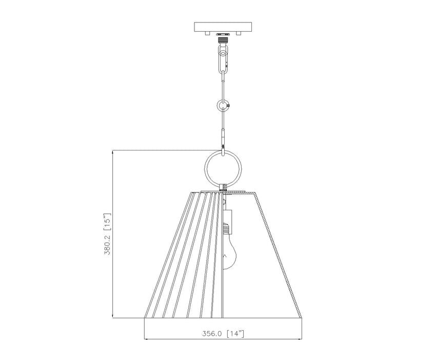 Z-Lite Alaric 14" 1-Light Polished Nickel Pendant Light With White Glass Shade