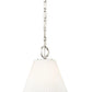 Z-Lite Alaric 14" 1-Light Polished Nickel Pendant Light With White Glass Shade
