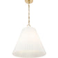 Z-Lite Alaric 18" 3-Light Modern Gold Pendant Light With White Glass Shade
