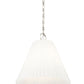 Z-Lite Alaric 18" 3-Light Polished Nickel Pendant Light With White Glass Shade