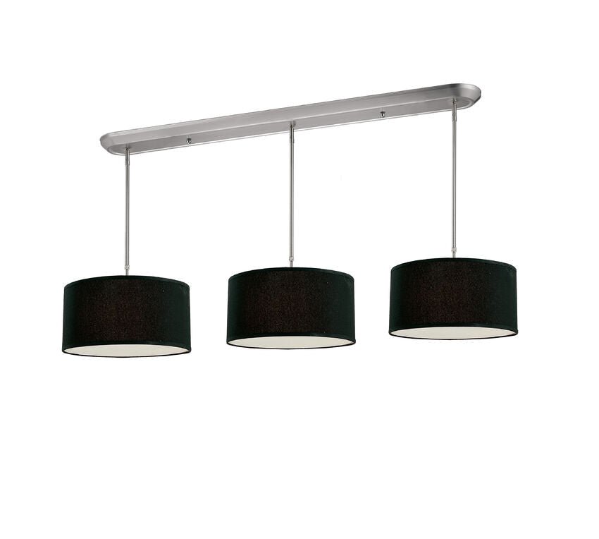 Z-Lite Albion 16" 9-Light Brushed Nickel Island Light With Black Fabric Shade