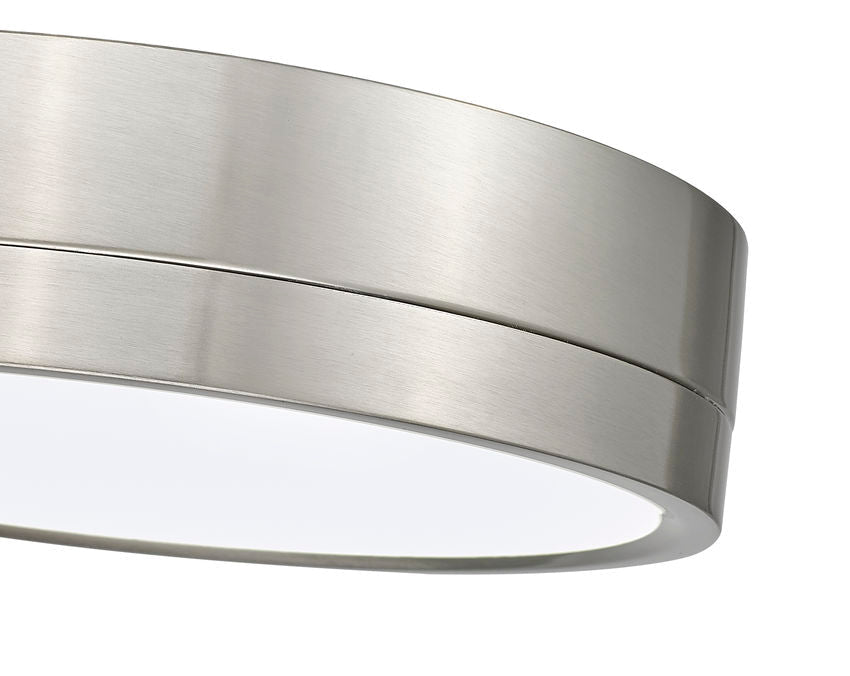 Z-Lite Algar 12" 1-Light LED Brushed Nickel Steel and Frosted Acrylic Shade Flush Mount Light