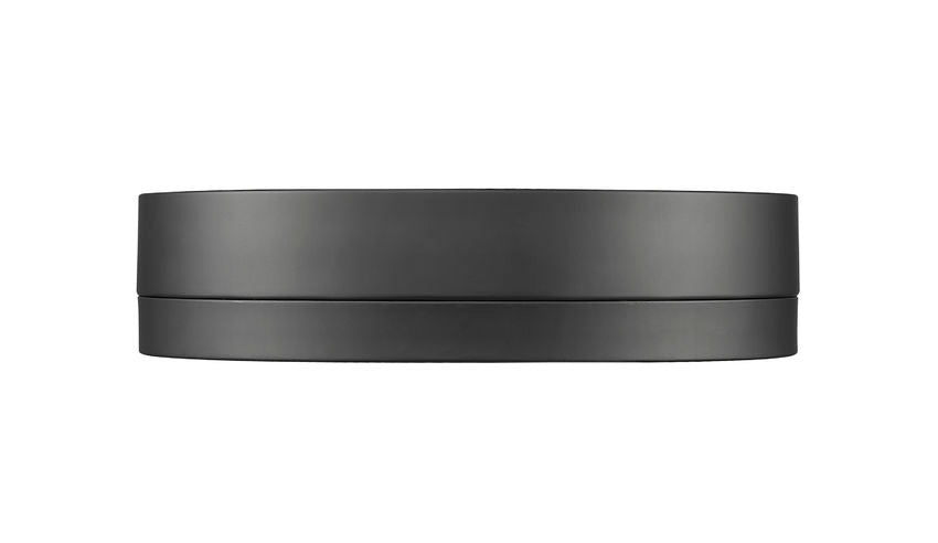 Z-Lite Algar 12" 1-Light LED Matte Black Steel and Frosted Acrylic Shade Flush Mount Light