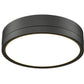 Z-Lite Algar 12" 1-Light LED Matte Black Steel and Frosted Acrylic Shade Flush Mount Light