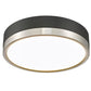 Z-Lite Algar 12" 1-Light LED Matte Black and Brushed Nickel Steel With Frosted Acrylic Shade Flush Mount Light
