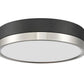 Z-Lite Algar 12" 1-Light LED Matte Black and Brushed Nickel Steel With Frosted Acrylic Shade Flush Mount Light