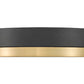 Z-Lite Algar 12" 1-Light LED Matte Black and Modern Gold Steel With Frosted Acrylic Shade Flush Mount Light