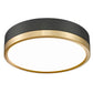 Z-Lite Algar 12" 1-Light LED Matte Black and Modern Gold Steel With Frosted Acrylic Shade Flush Mount Light