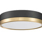 Z-Lite Algar 12" 1-Light LED Matte Black and Modern Gold Steel With Frosted Acrylic Shade Flush Mount Light