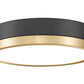 Z-Lite Algar 12" 1-Light LED Matte Black and Modern Gold Steel With Frosted Acrylic Shade Flush Mount Light