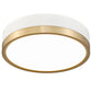 Z-Lite Algar 12" 1-Light LED Matte White and Modern Gold Steel With Frosted Acrylic Shade Flush Mount Light