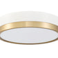Z-Lite Algar 12" 1-Light LED Matte White and Modern Gold Steel With Frosted Acrylic Shade Flush Mount Light