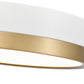 Z-Lite Algar 12" 1-Light LED Matte White and Modern Gold Steel With Frosted Acrylic Shade Flush Mount Light