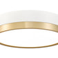 Z-Lite Algar 12" 1-Light LED Matte White and Modern Gold Steel With Frosted Acrylic Shade Flush Mount Light