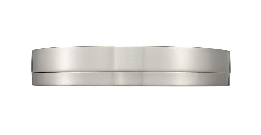 Z-Lite Algar 16" 1-Light LED Brushed Nickel Steel and Frosted Acrylic Shade Flush Mount Light