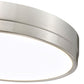 Z-Lite Algar 16" 1-Light LED Brushed Nickel Steel and Frosted Acrylic Shade Flush Mount Light