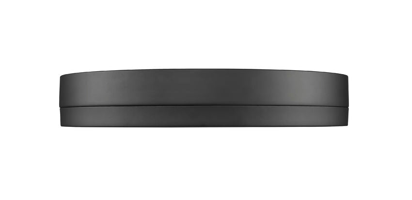 Z-Lite Algar 16" 1-Light LED Matte Black Steel and Frosted Acrylic Shade Flush Mount Light