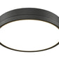 Z-Lite Algar 16" 1-Light LED Matte Black Steel and Frosted Acrylic Shade Flush Mount Light
