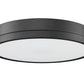 Z-Lite Algar 16" 1-Light LED Matte Black Steel and Frosted Acrylic Shade Flush Mount Light