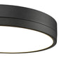 Z-Lite Algar 16" 1-Light LED Matte Black Steel and Frosted Acrylic Shade Flush Mount Light