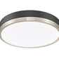Z-Lite Algar 16" 1-Light LED Matte Black and Brushed Nickel Steel With Frosted Acrylic Shade Flush Mount Light