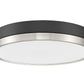 Z-Lite Algar 16" 1-Light LED Matte Black and Brushed Nickel Steel With Frosted Acrylic Shade Flush Mount Light