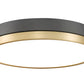 Z-Lite Algar 16" 1-Light LED Matte Black and Modern Gold Steel With Frosted Acrylic Shade Flush Mount Light