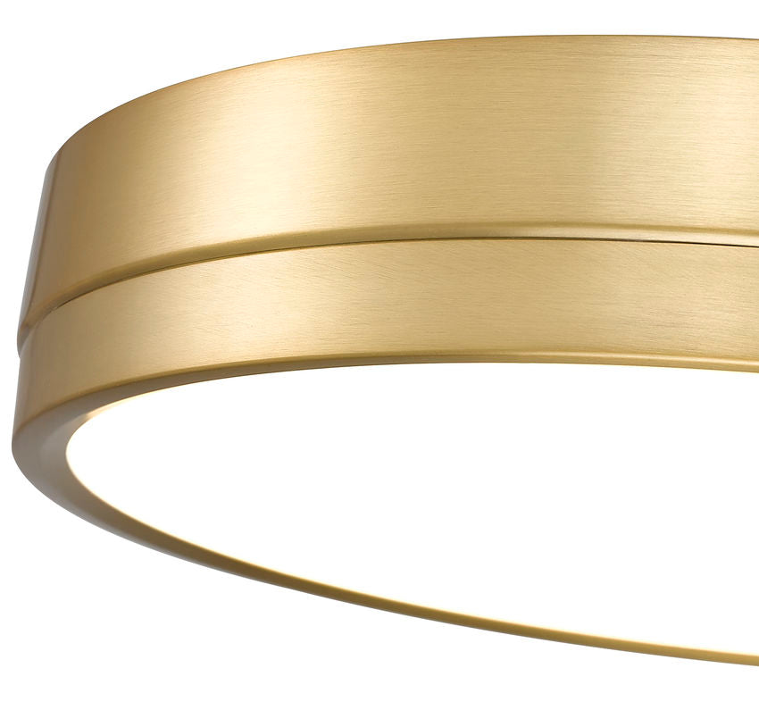 Z-Lite Algar 16" 1-Light LED Modern Gold Steel and Frosted Acrylic Shade Flush Mount Light