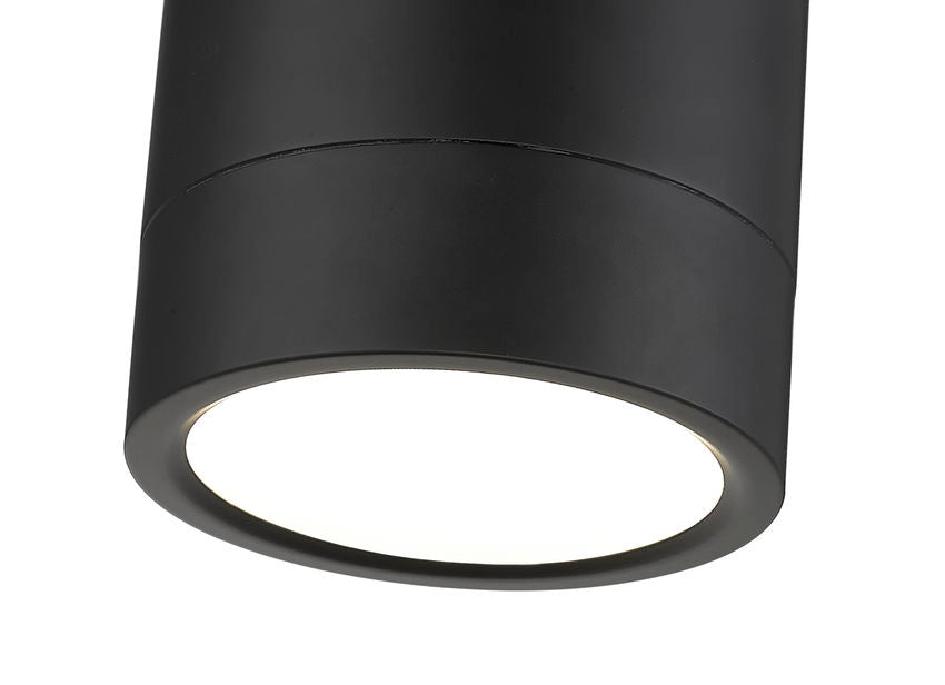 Z-Lite Algar 6" 1-Light LED Matte Black Steel With Frosted Acrylic Shade Flush Mount Light